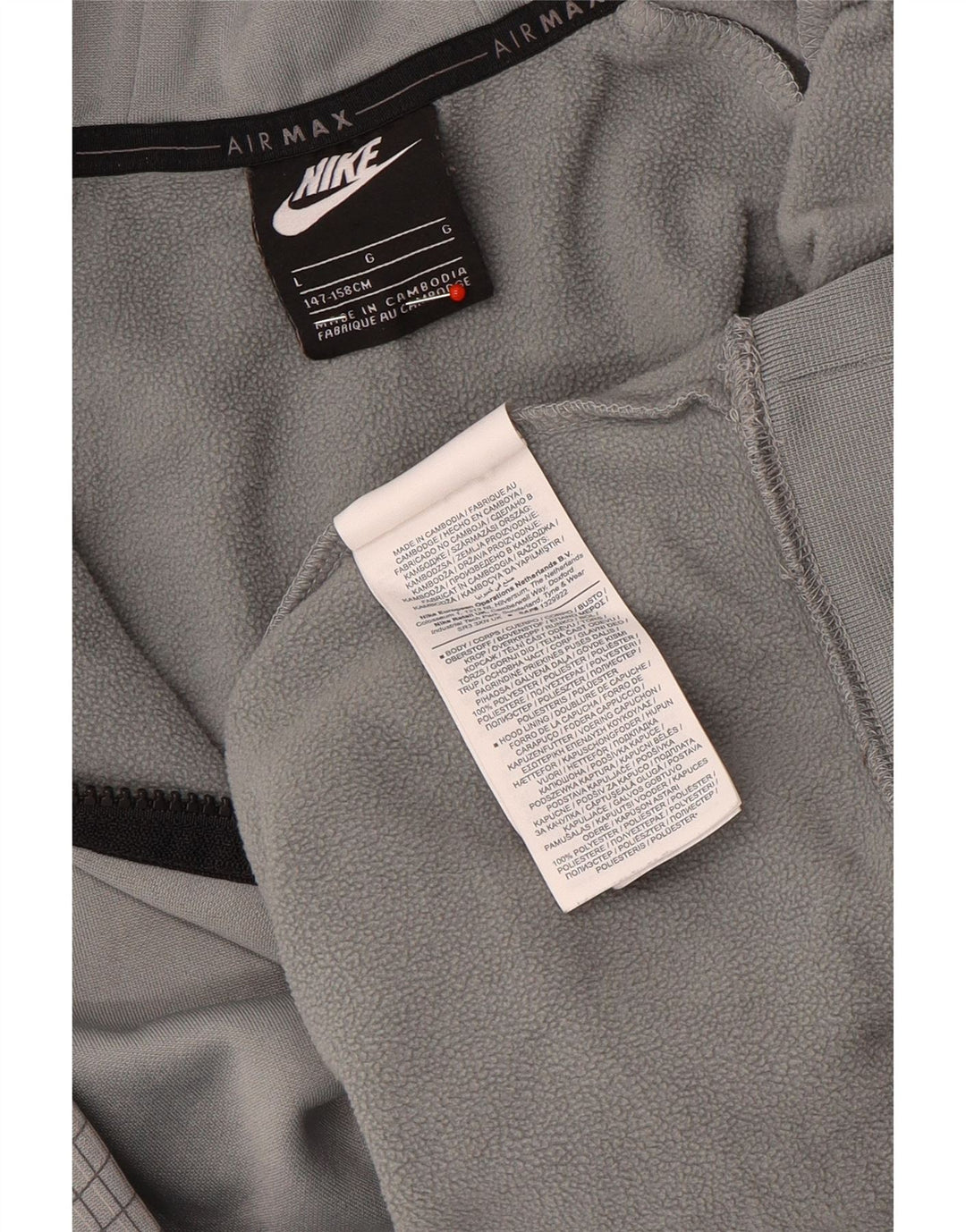 NIKE Pull à capuche graphique pour garçon 12-13 ans Grand gris à carreaux Polyester