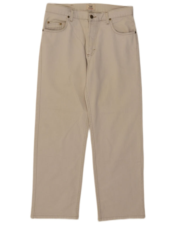 Lee Mens Chicago Straight Jeans W32 L27 Off White Cotton