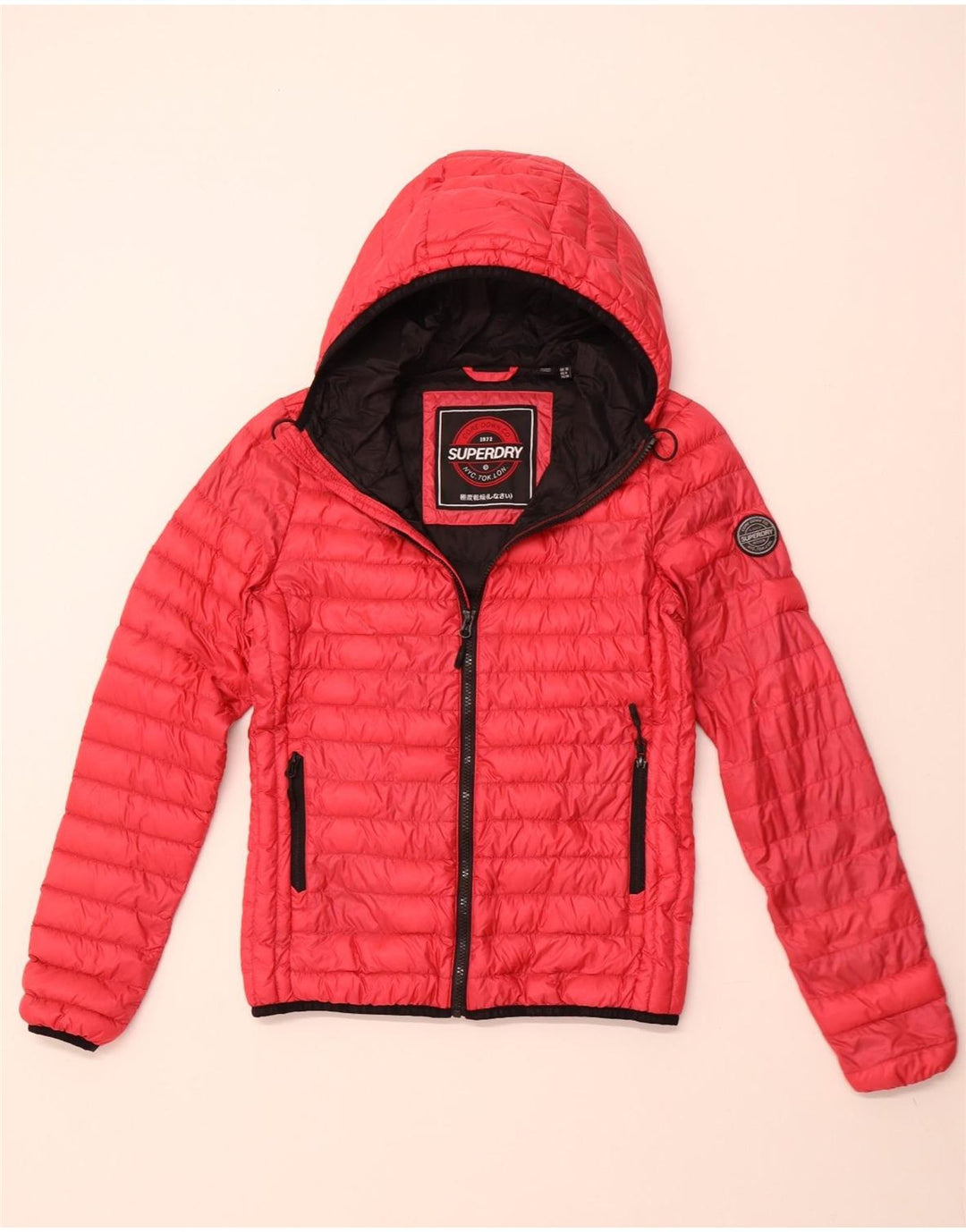 SUPERDRY Veste matelassée à capuche pour femme UK 10 Small Rose
