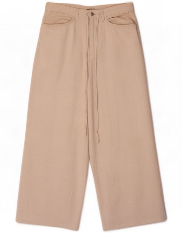 Cos Pantalon court femme jambe large W36 L26 Coton beige