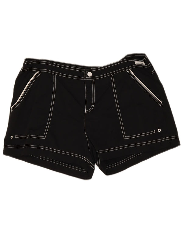 Nautica Short de bain pour femme UK 16 Large Noir Nylon