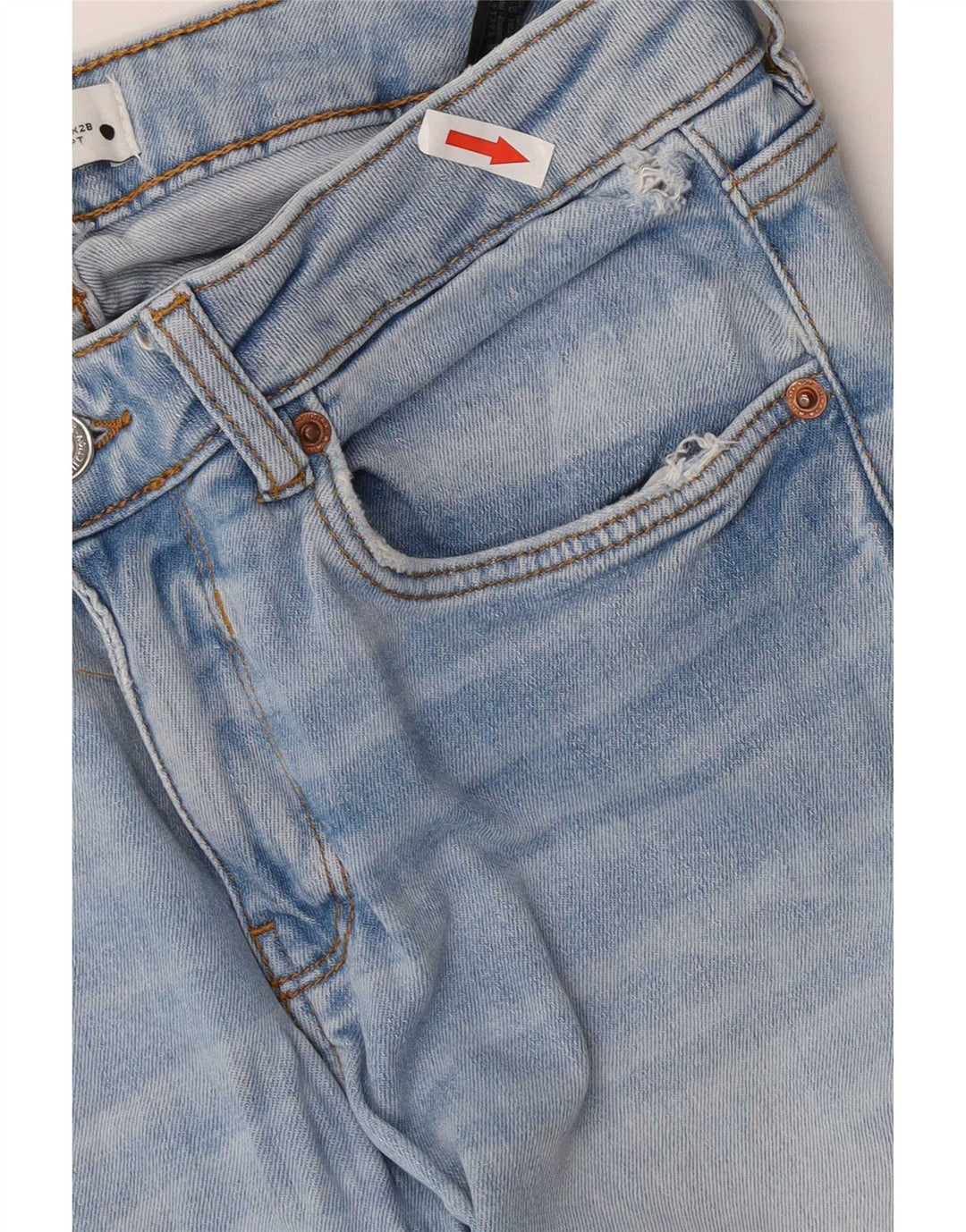 Zara Femme Jean Slim EU 38 Petit W28 L27 Bleu Coton