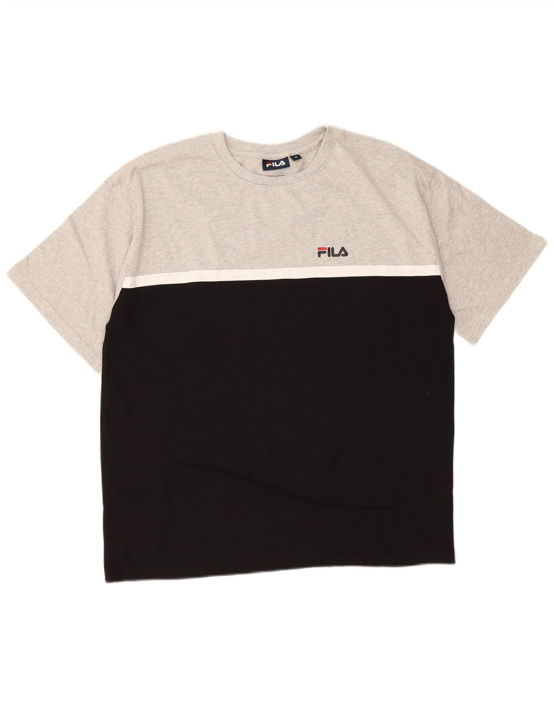 Fila T-Shirt Homme Gris Moyen Colourblock Cotton