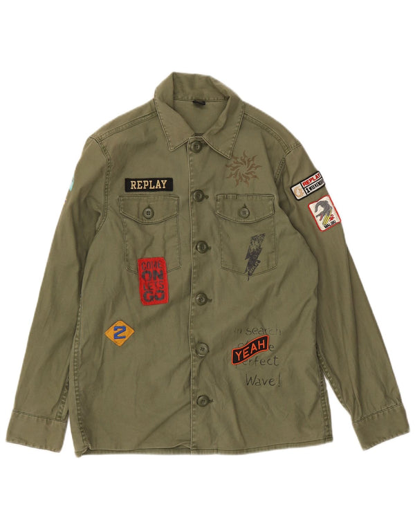 Replay Chemise Graphique Garçon 11-12 ans Vert Coton