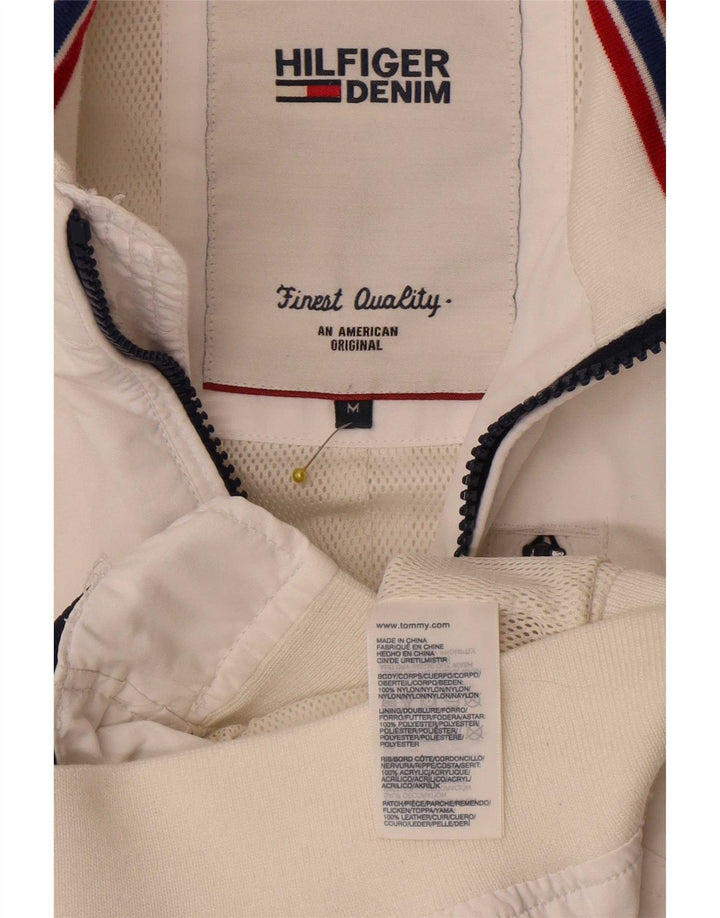 Tommy Hilfiger Veste Bomber Homme UK 38 Medium Blanc Nylon