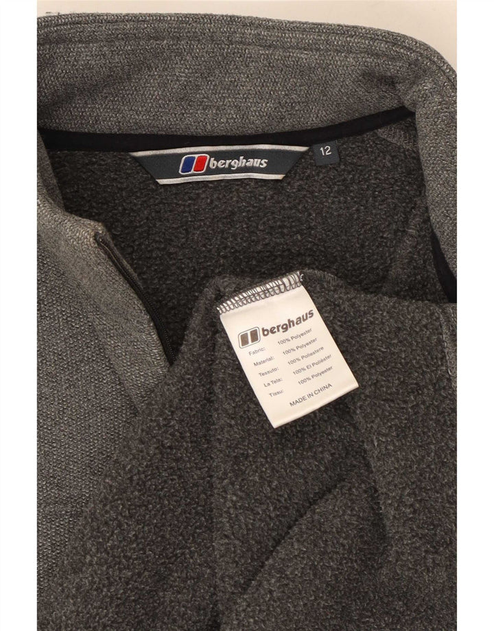 Berghaus Sweat-shirt à col zippé pour femme UK 12 Gris moyen Polyester