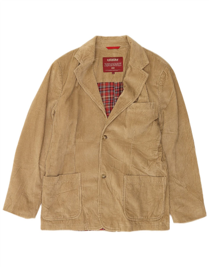 Carrera Veste blazer en velours côtelé à 2 boutons pour homme UK 40 Large Beige