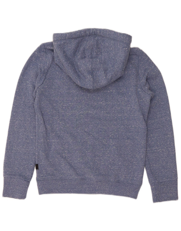 Superdry Pull à capuche graphique pour femme UK 8 petit polyester moucheté bleu
