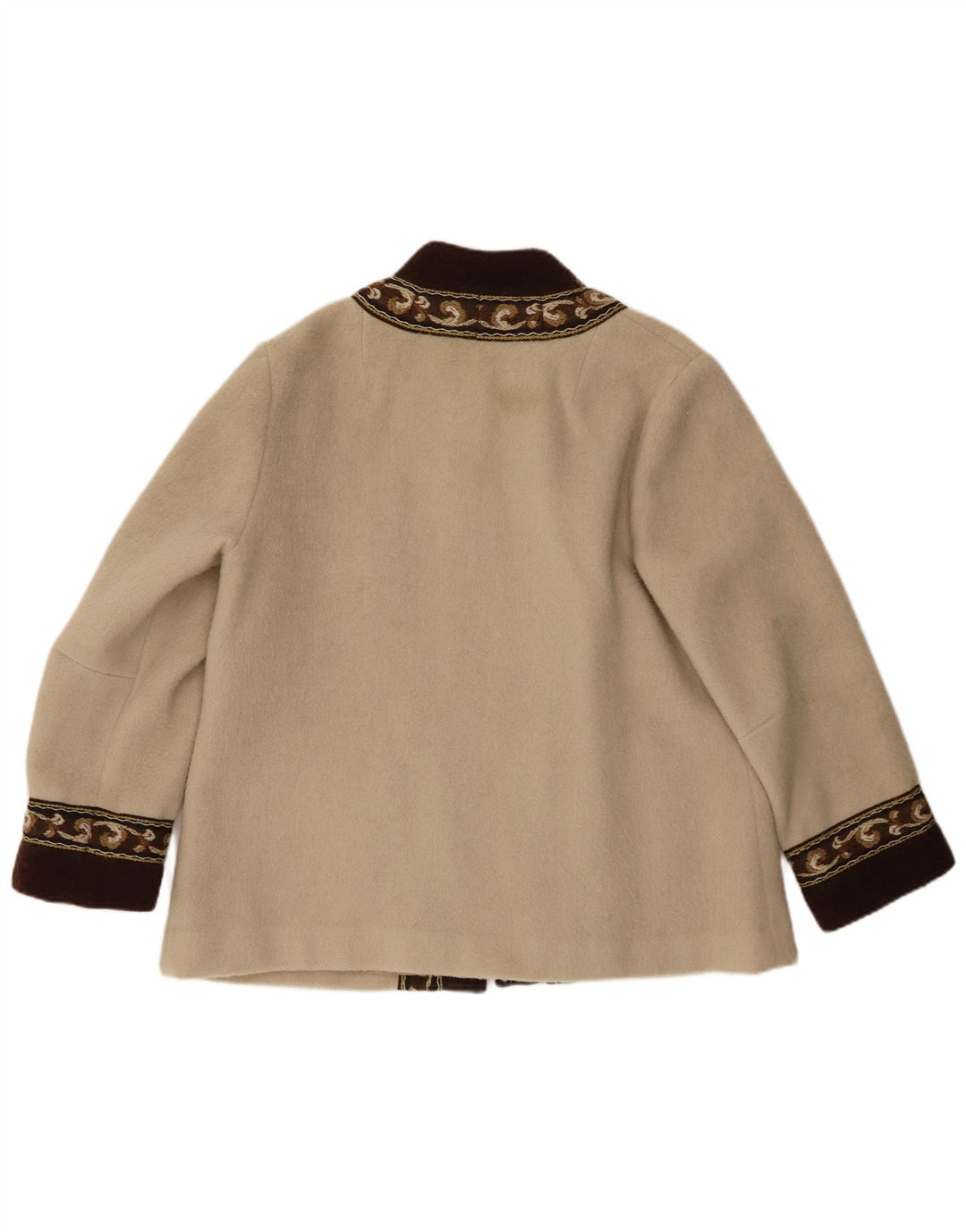 Fjord Veste Blazer Femme EU 44 XL Beige Fair Isle Wool Rétro