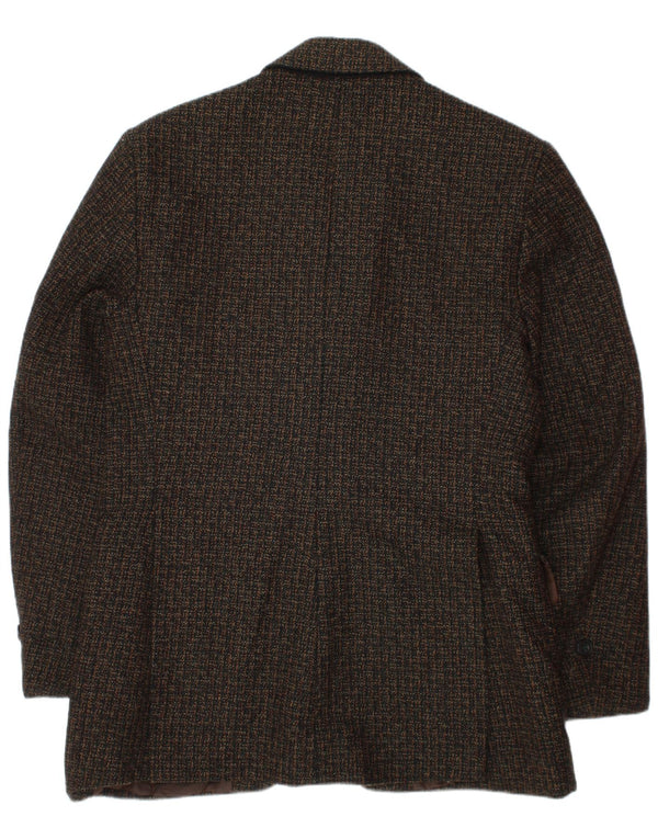vintage Boys 3 Button Blazer Jacket 13-14 ans Laine mouchetée marron