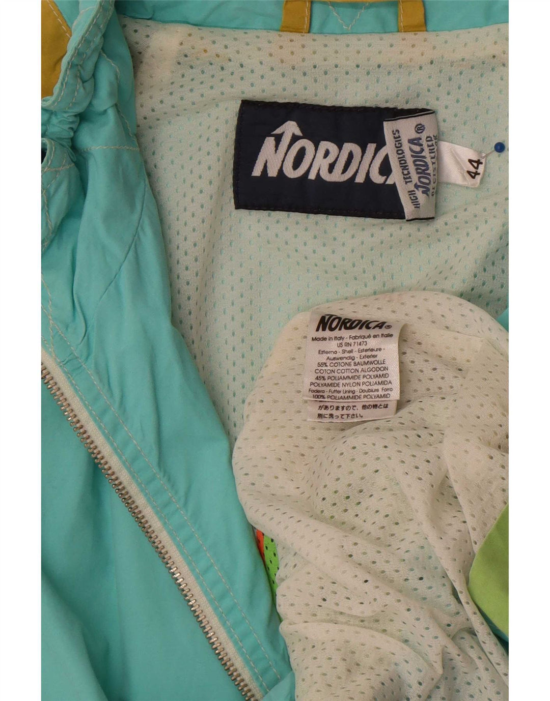 Nordica Veste de Pluie Femme IT 44 Medium Multicolore Colourblock Coton