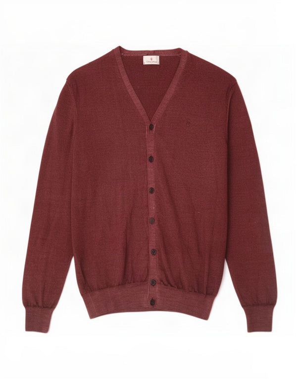 Conte of Florence Cardigan pour homme en laine bordeaux 3XL