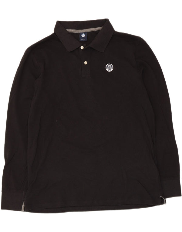 North Sails Polo à manches longues pour homme XL en coton noir