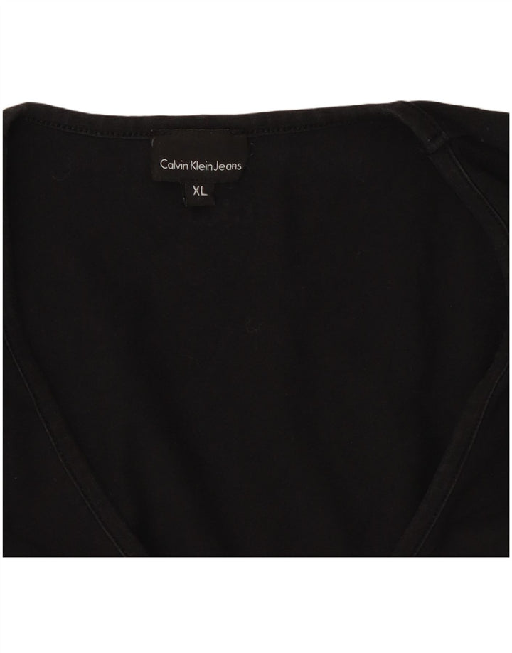 CALVIN KLEIN JEANS Haut Femme Manches Longues UK 18 XL Noir