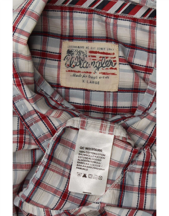 Wrangler Chemise à manches courtes pour homme XL en coton à carreaux multicolore