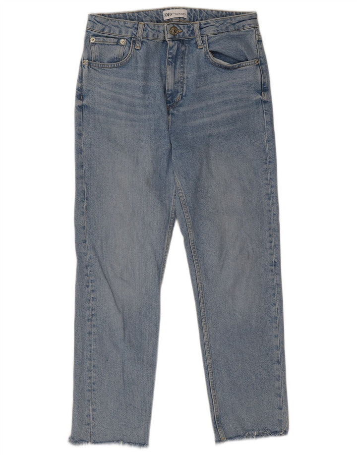 Zara Jean droit femme EU 40 Medium W30 L26 bleu coton