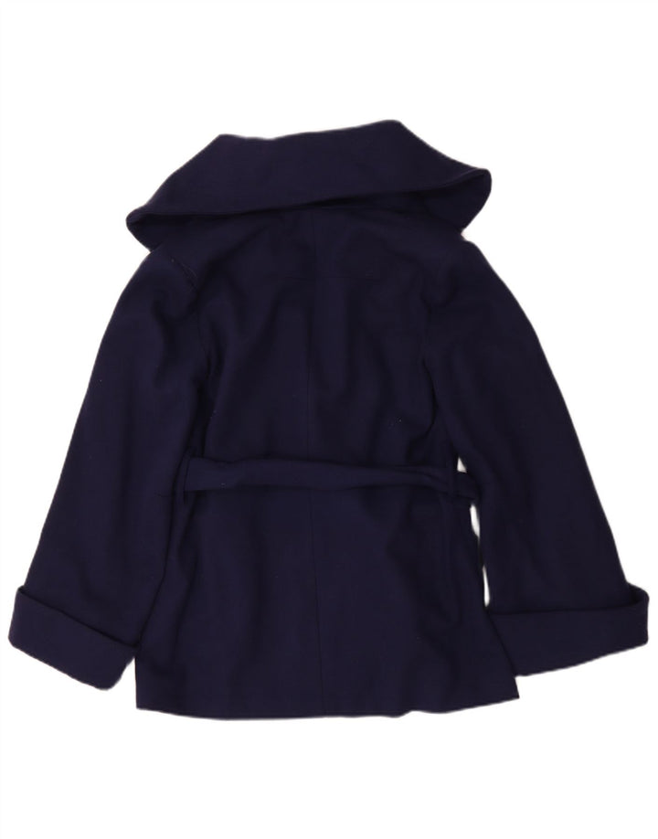 Topshop Manteau court surdimensionné pour femme UK 8 Petite laine bleu marine