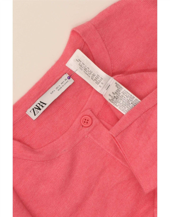 Zara Cardigan Femme Pull UK 14 Large Rose Modal