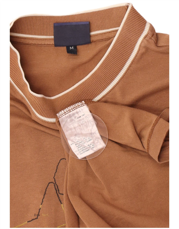 Trussardi Jeans Haut Graphique Manches Longues Coton Marron Moyen Homme
