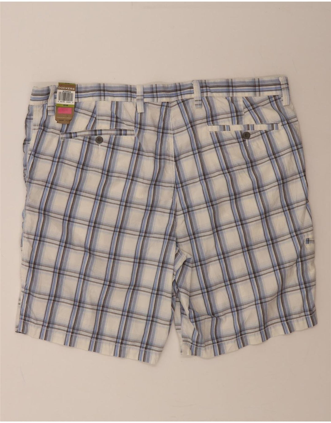 DOCKERS Mens Cargo Shorts W44 2XL White Check Cotton Vintage Dockers and Second-Hand Dockers from Messina Hembry 