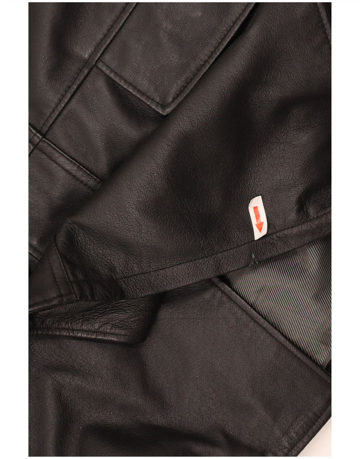 ROVER&LAKES Manteau en Cuir Homme IT 48 Cuir Noir Moyen