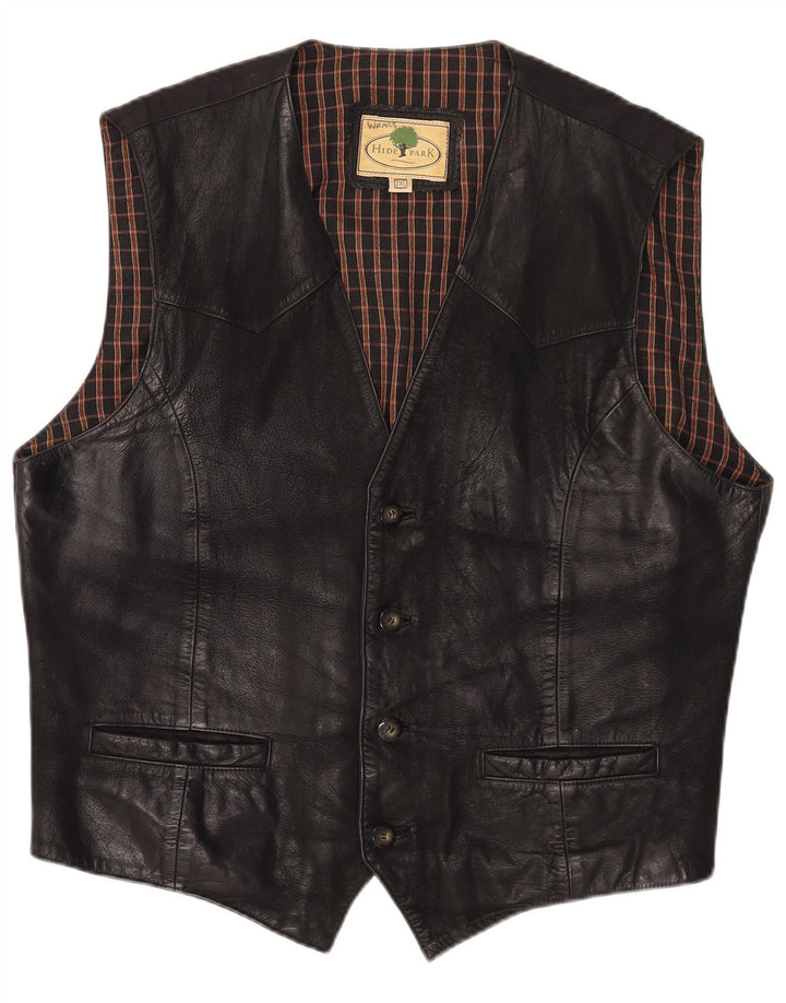 Hidepark Gilet en cuir pour homme 2XL Cuir noir