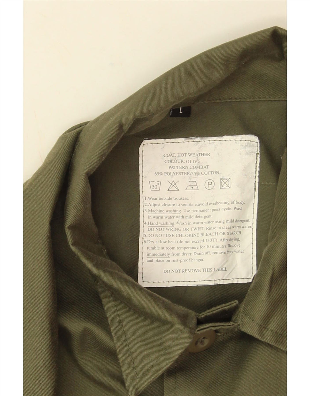 veste utilitaire homme vintage UK 40 Grand Polyester Kaki