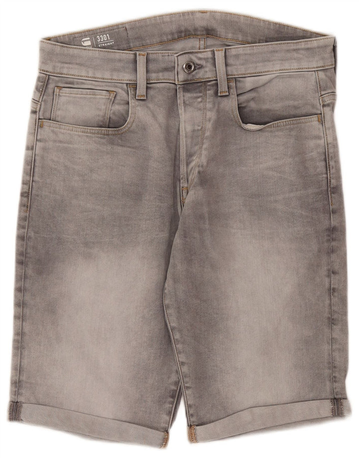 G-Star Short en Jean 3301 W31 Homme Gris Moyen Coton