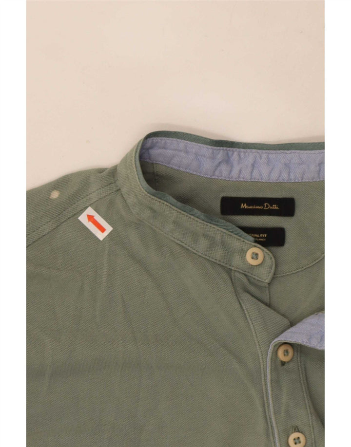 Massimo Dutti Polo Coupe Décontractée Homme Vert Moyen
