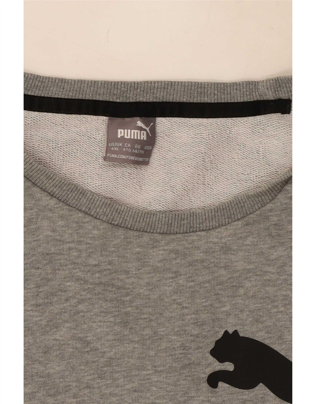 Puma Sweat-shirt graphique pour homme 4XL Gris chiné en coton