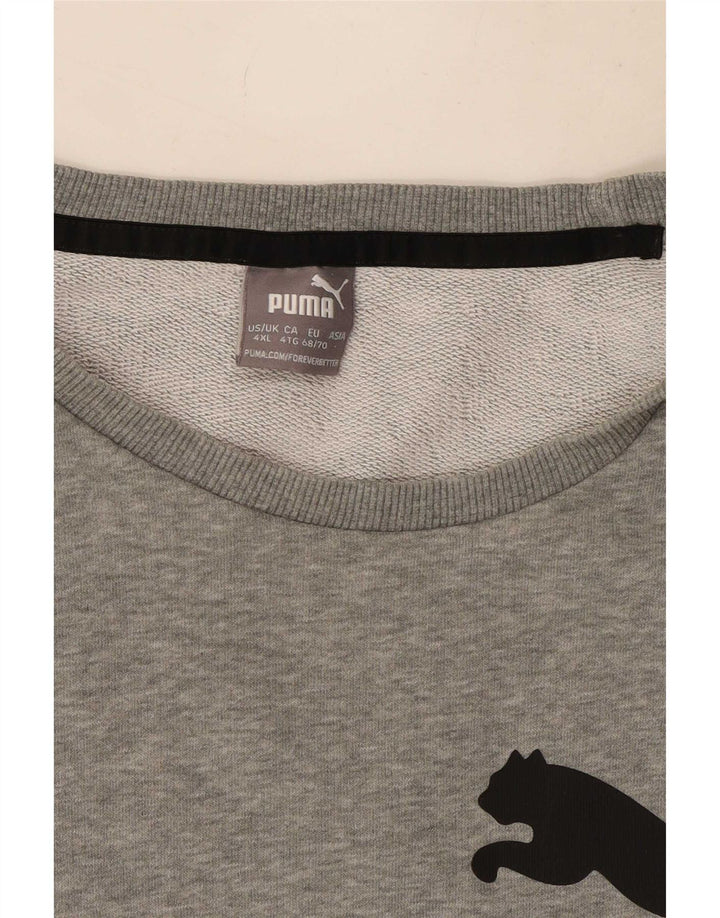 Puma Sweat-shirt graphique pour homme 4XL Gris chiné en coton