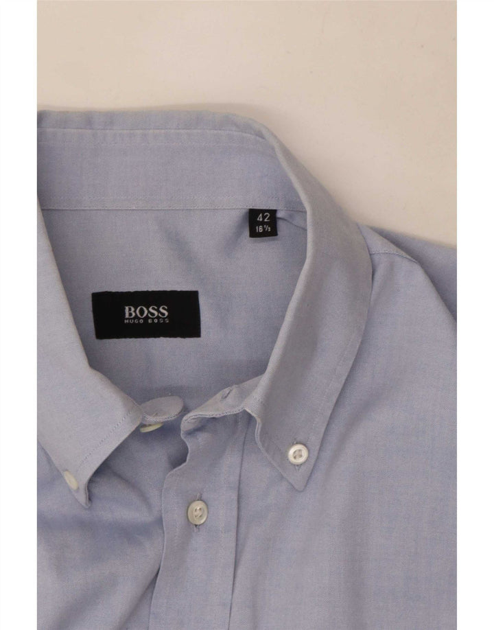 Hugo Boss Chemise Homme Taille 42 16 1/2 Large Bleu