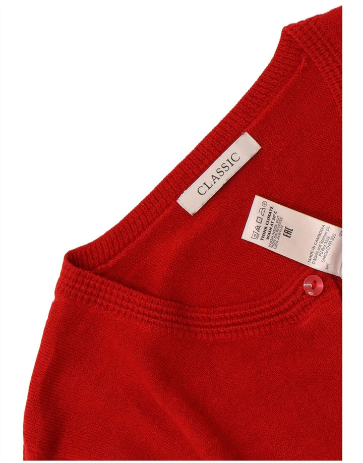 Marks & Spencer Pull cardigan coupe classique pour femme UK 12 Rouge moyen