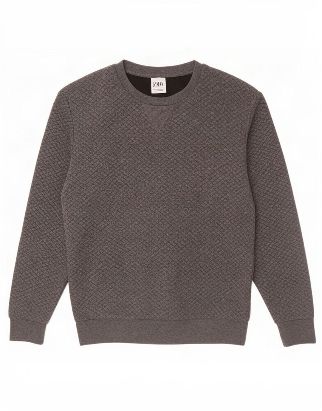 Zara Homme Sweatshirt Jumper Moyen Gris Coton