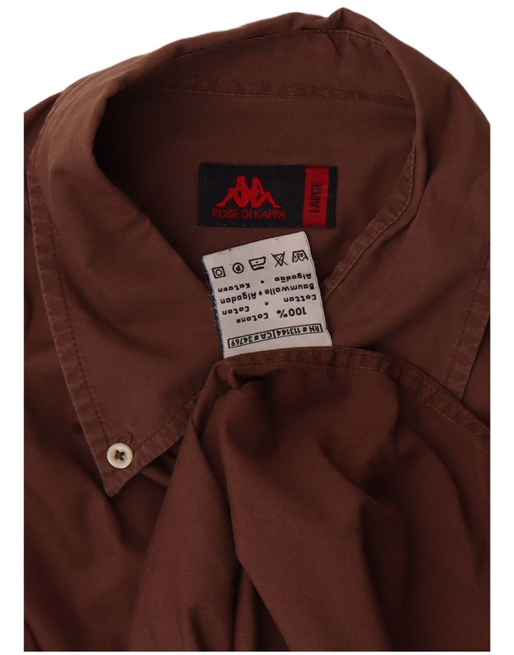 Kappa Chemise Homme Large Marron Coton