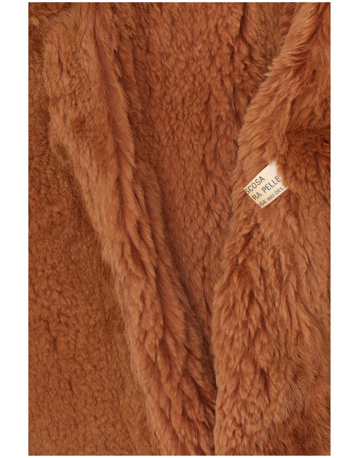 manteau en cuir femme vintage UK 14 Cuir brun moyen