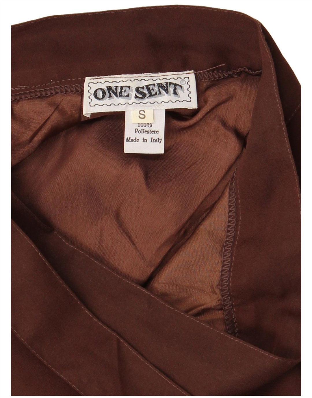 VINTAGE Jupe portefeuille femme Petite W26 Marron Polyester