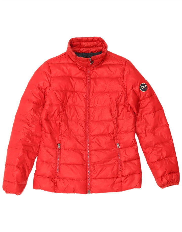 Best Company Veste matelassée à capuche pour femme UK 14 Medium Red Nylon