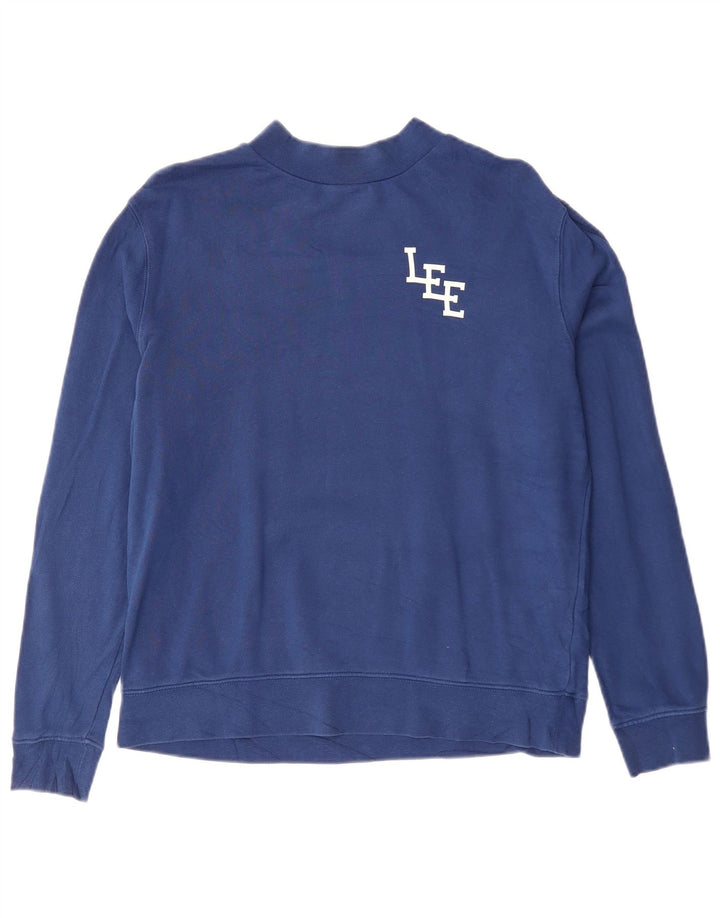 Lee Womens Regular Fit Sweatshirt Jumper UK 10 Petit Bleu Marine Coton
