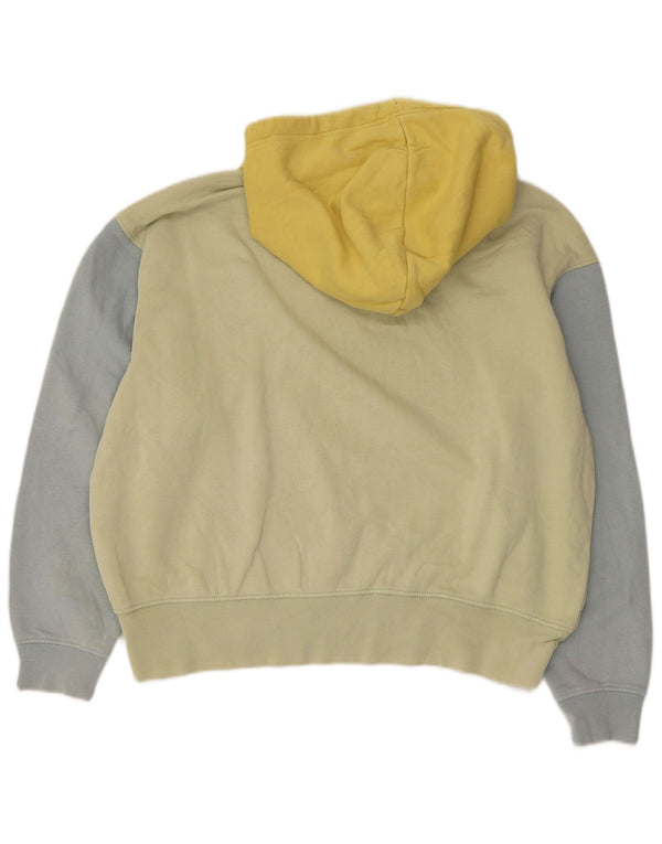 Nike Pull à capuche surdimensionné pour femme UK 6 XS en coton color block jaune