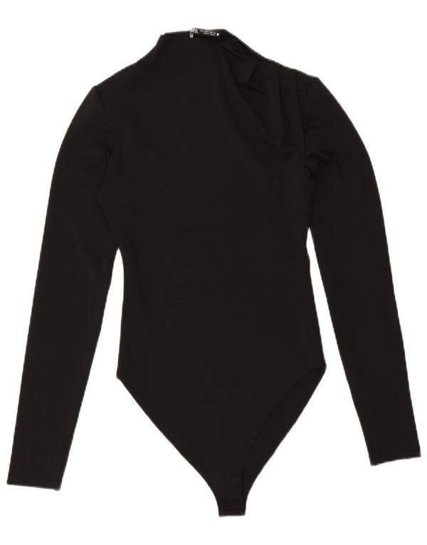 Zara Body à manches longues pour femme UK 8 Small Noir Polyester