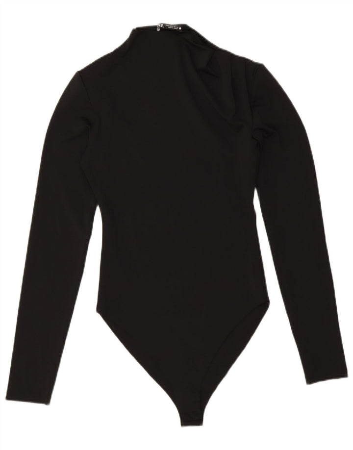Zara Body à manches longues pour femme UK 8 Small Noir Polyester
