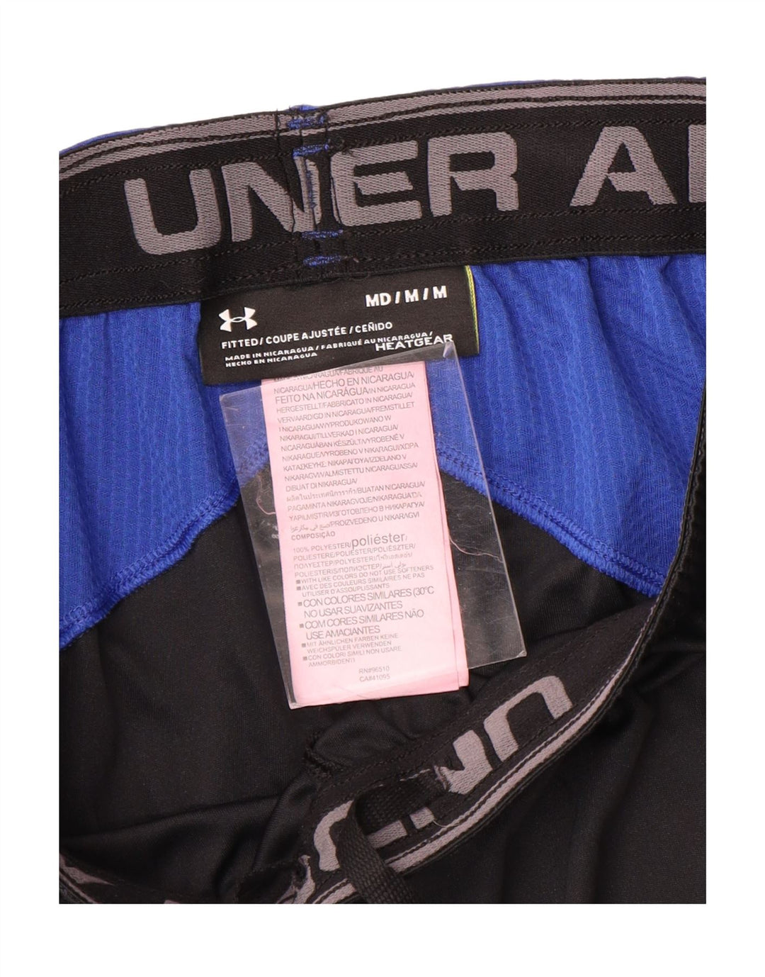 Under Armour Short de Sport Heat Gear Homme Noir Moyen Polyester Colorblock