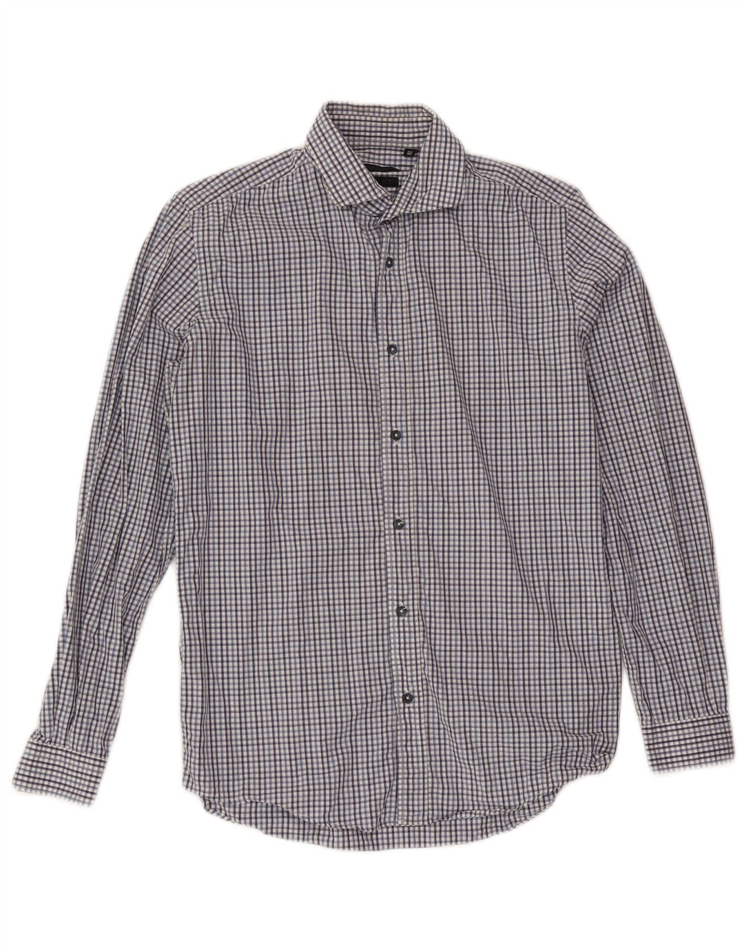 Liu Jo Chemise slim fit pour homme Taille 39 15 1/2 Bleu marine moyen à carreaux