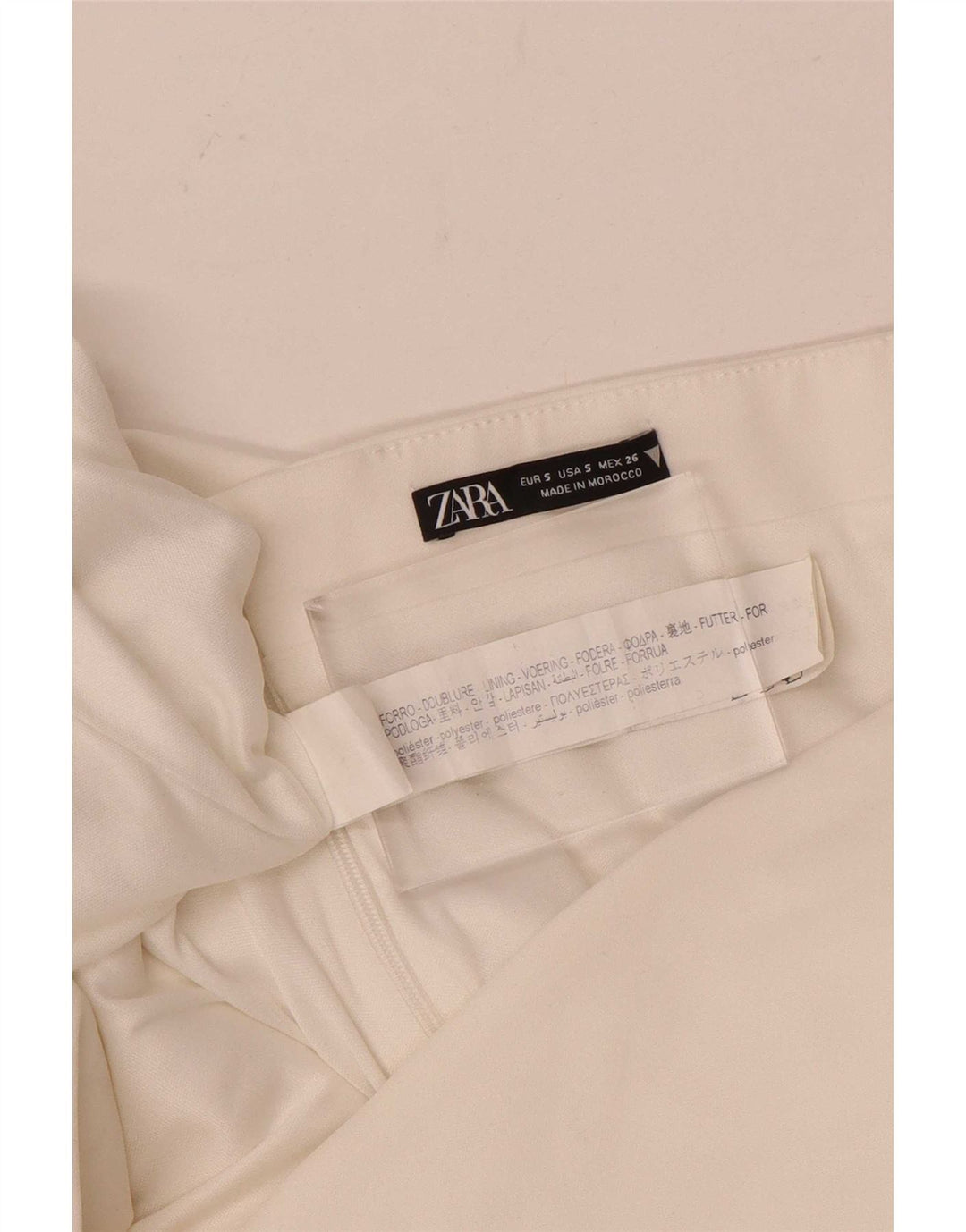 Zara Femme Robe Bustier UK 8 Petit Polyester Blanc