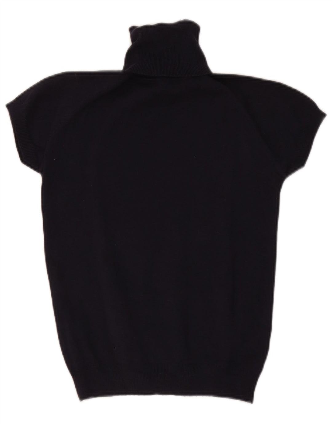 Zara Pull à manches courtes et col roulé pour femme UK 12 Bleu marine moyen