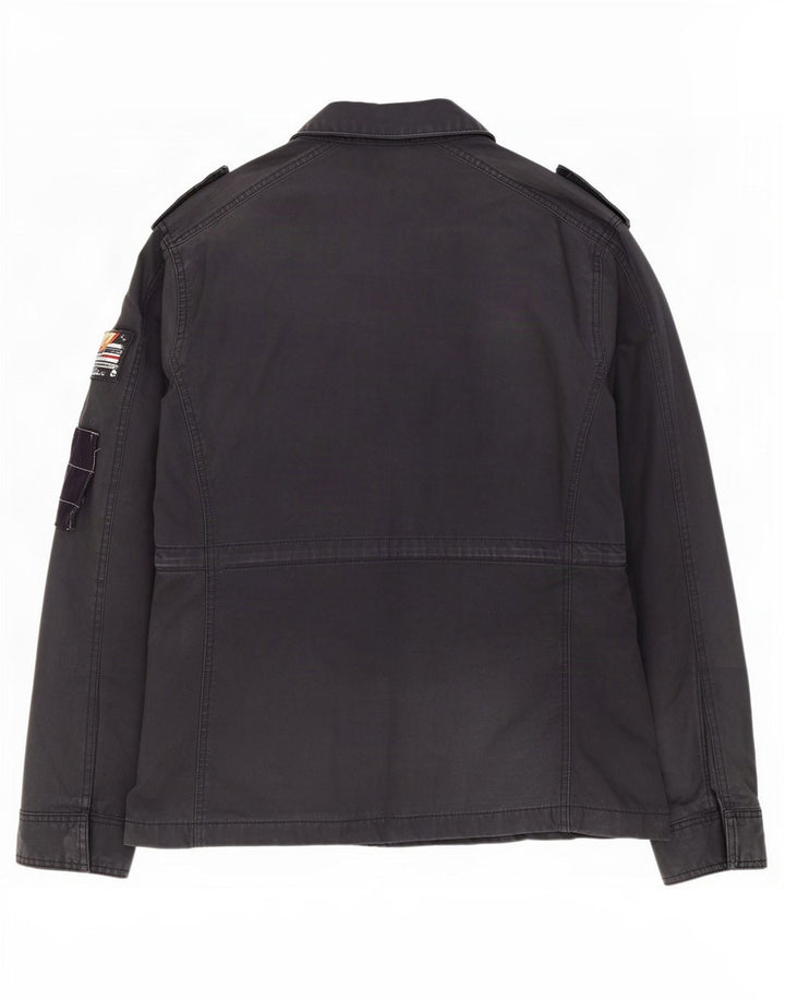 Superdry Veste militaire pour homme UK 38 Coton noir moyen