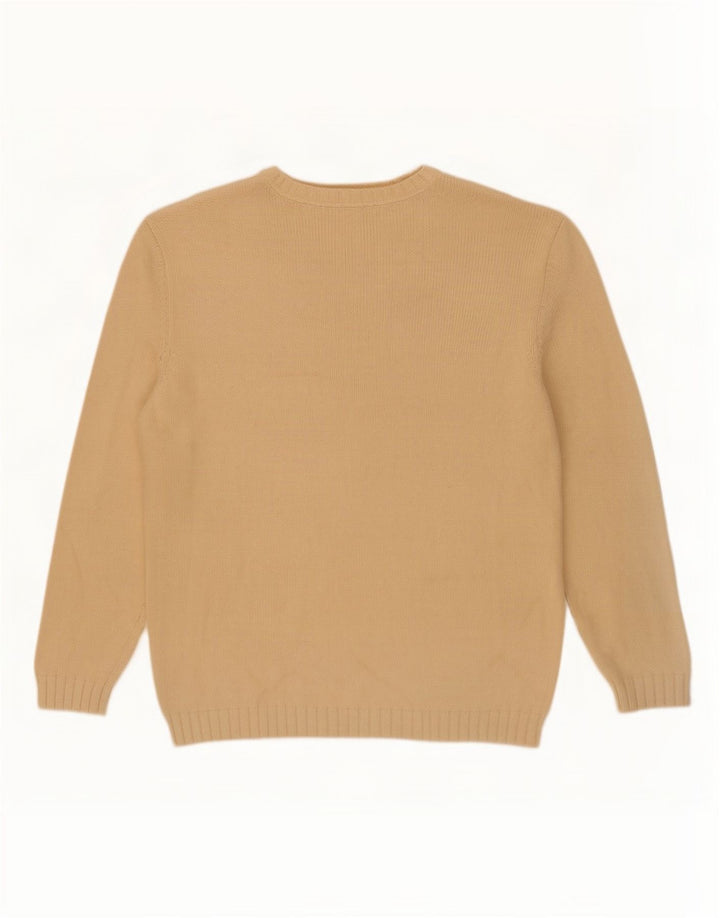 Marks & Spencer Pull col V pour homme en coton beige Large