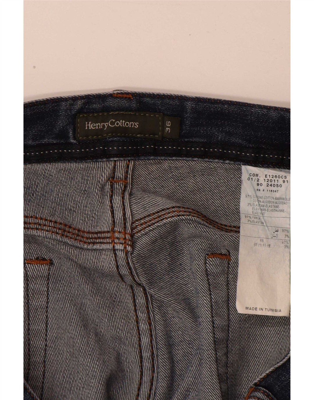 Henry Cottons Jean droit homme W36 L32 bleu coton