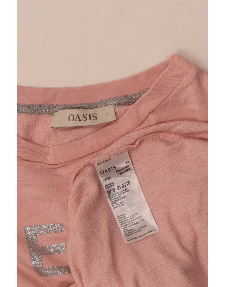Oasis Sweat-shirt graphique pour femme UK 10 Petite viscose rose